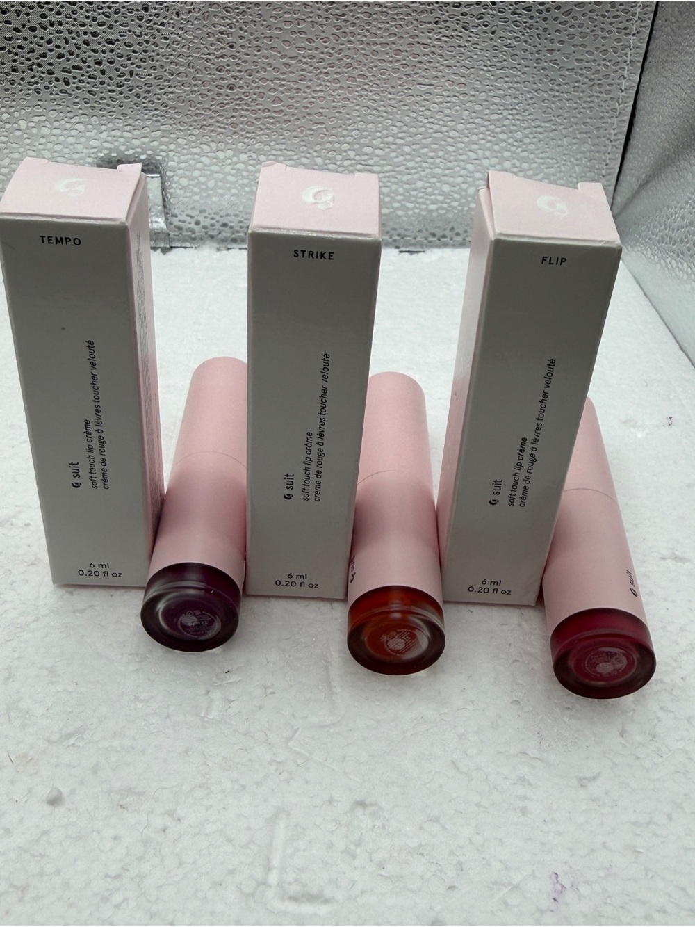 Glossier Lip Balm Tint Trio — Tempo, Strike, Flip